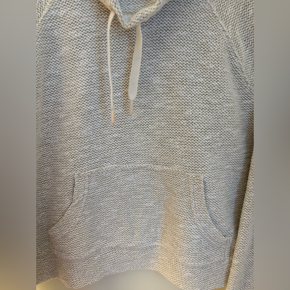 Aerie Gray Textured Cowl Neck Sweatshirt | Athleisure | Boating | Beachside - Picture 3 of 8